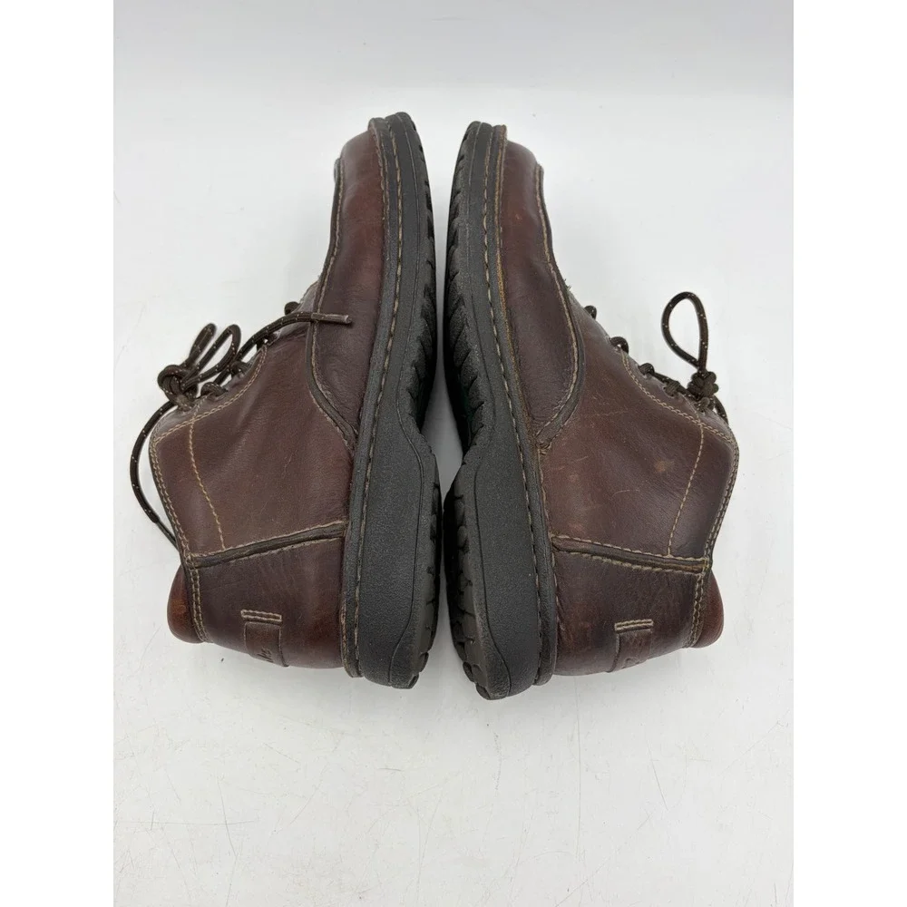 Vintage Clarks Ankle Leather Boots Active Air Men 8.5 Brown Moc Toe‎ Lace 37552
